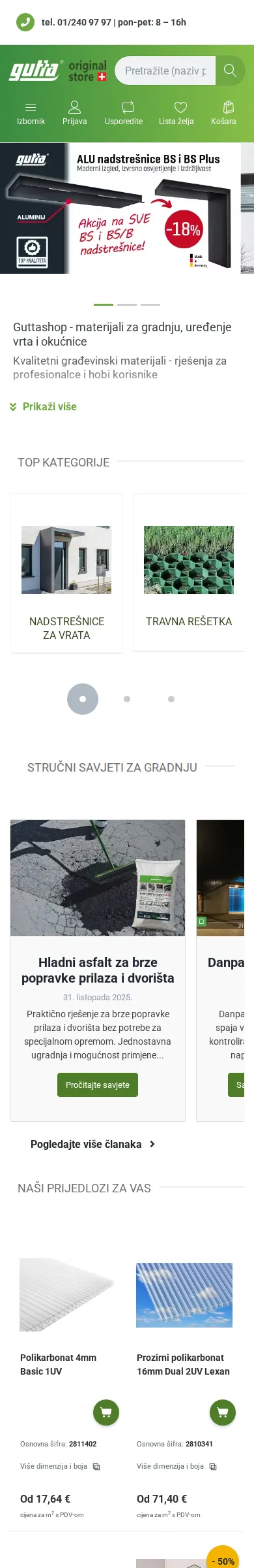 guttashop.hr na mobitelu