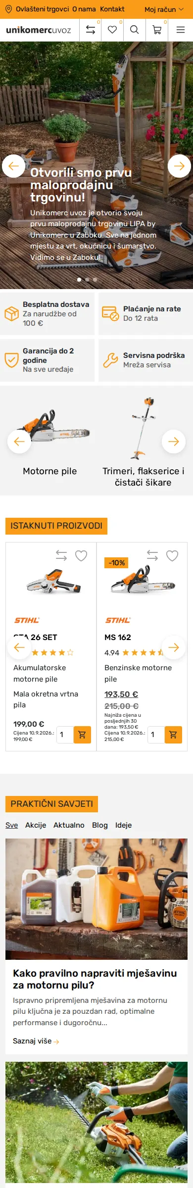 unikomerc-uvoz.hr na mobitelu